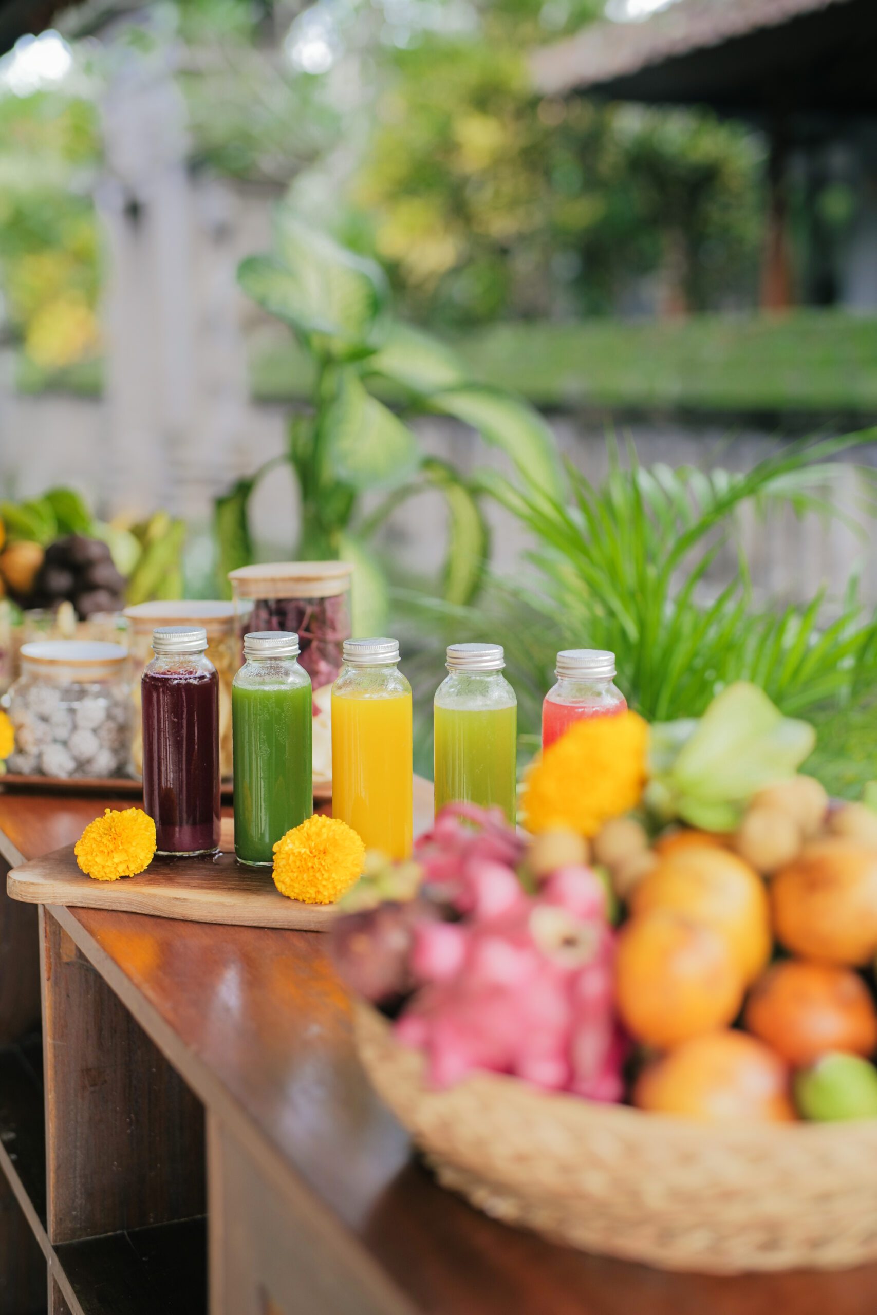 Healthy beverage and fruits